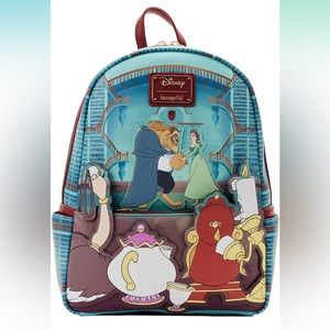 Loungefly Beauty and the Beast Fireplace Scene Double Strap Shoulder Bag